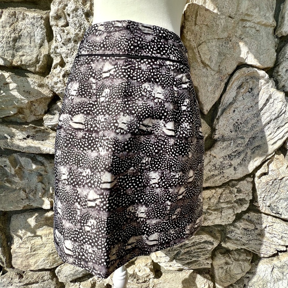 J. Crew Feather Printed Skirt with Pockets Size 8